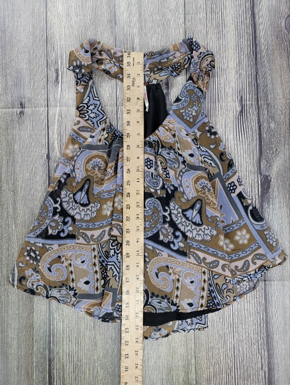 Free People Strawberry Chiffon Halter Paisley Print Tank Top Blouse - Picture 9 of 10